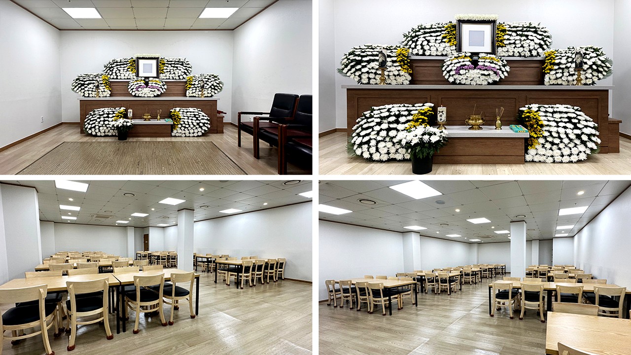 신천연합병원장례식장 제단 및 식사 공간